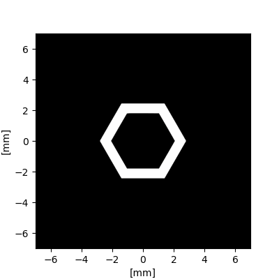 Outline Hexagon Diffraction Aperture